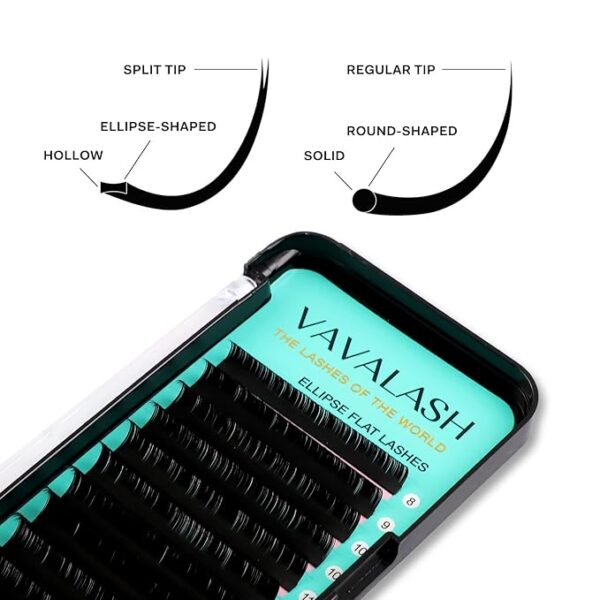 Premium Ellipse Flat Lashes || Matte Dark (0.15, 0.20) - Multiple Curls - Image 6