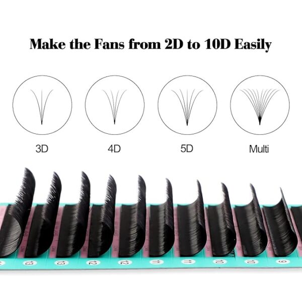 Premium Ellipse Flat Lashes || Matte Dark (0.15, 0.20) - Multiple Curls (Copy) - Image 3